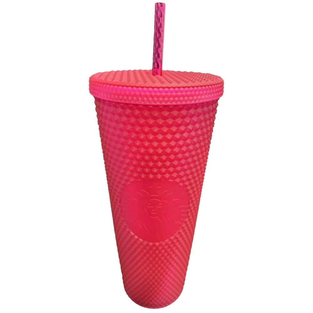 Starbucks 2023 Ruby Bling Studded 24oz Venti Tumbler Hot Pink Jelly
